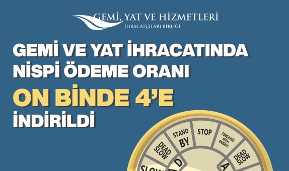 Gemi ve Yat İhracatından Alınan Nispi Ödeme Tutarı İndirildi