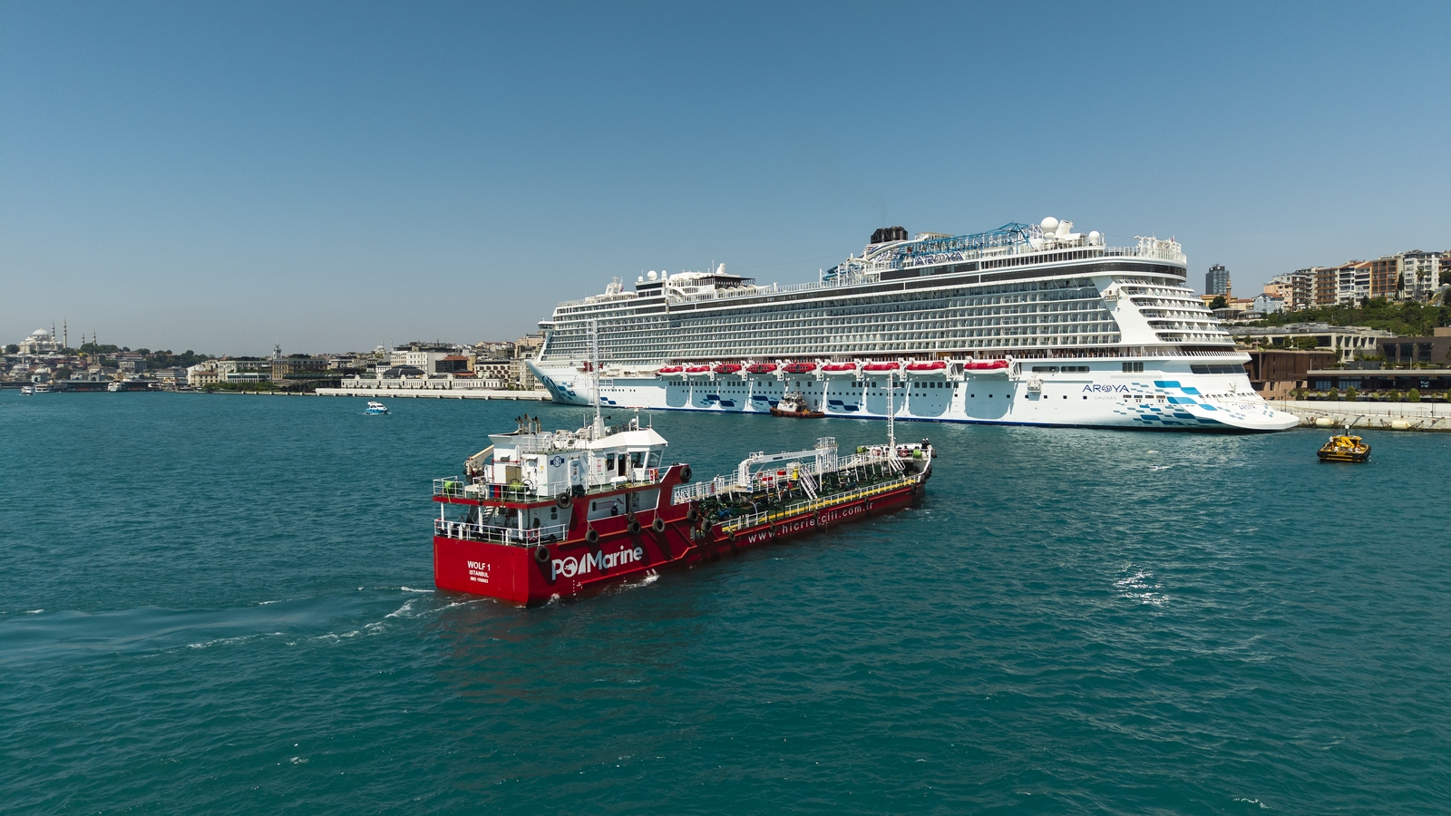 PO/Marine'den Galataport İstanbul'daki Dev Kruvaziyer Gemisi Aroya'ya Yakıt İkmali PO/Marine'den Galataport İstanbul'daki Dev Kruvaziyer Gemisi Aroya'ya Yakıt İkmali